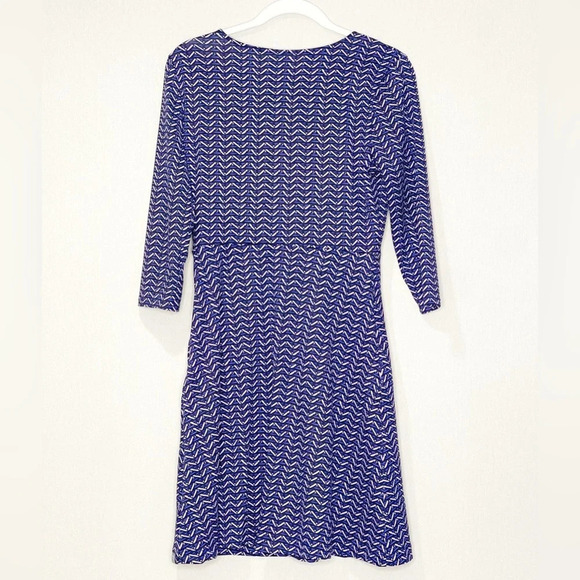 Title Nine Buttah Dream Wrap Dress Blue Pallay 3/4 Sleeve Zip Pockets Size Small - Picture 2 of 8